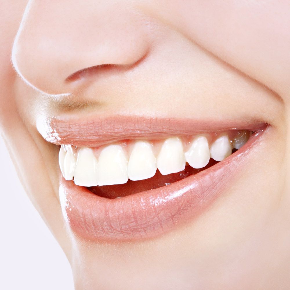 Closeup of white smile